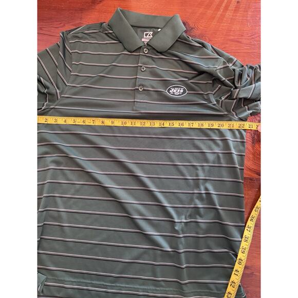 New York Jets Shirt Mens L Green Cutter & Buck DryTec Short Sleeve Polo NFL - Picture 8 of 10